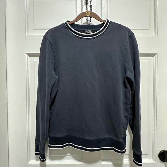 A.P.C. Navy Break Sweatshirt NWOT Size Medium - Picture 4 of 8